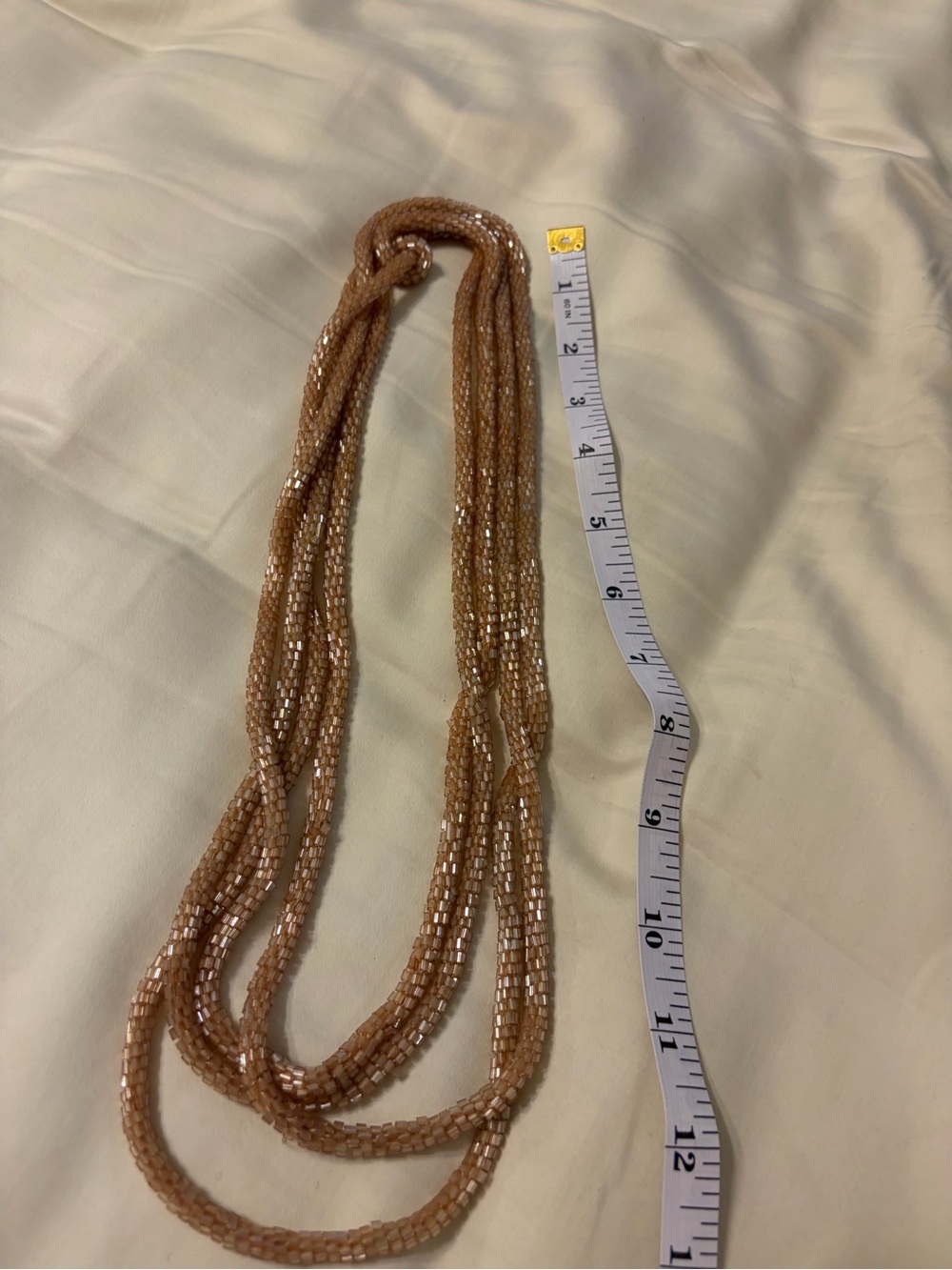 EUC neutral Beaded Necklace - this is one long strand that can be any length